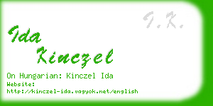 ida kinczel business card